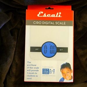 Escali Ciro C115 white backlit digital table top scale liquid dry New in box
